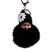 Produktbild XXYsm Schlüsselanhänger Elegant Weich Keychain Handtaschenanhänger Dekor Niedlichen Plüsch Ball PomPom Schlafen Puppe Schwarz