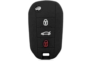 SALPIE Silikonowa obudowa kluczyka, 3 przyciski, kompatybilna z Citroen Cactus C3 C4 C5 C6 C8 C4L DS3 DS4 DS5 Picasso Xsara i Peugeot 208 301 308 408 508 2008 3008 5008 RCZ (czarna komora maski)