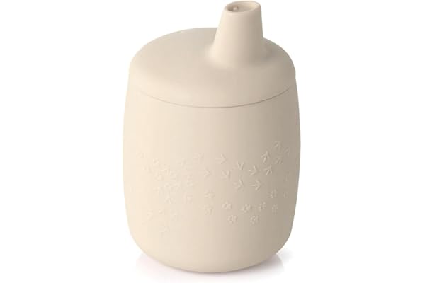 Jané Gobelet d’Apprentissage en Silicone Anti-Fuite, Convertible, Sans BPA, Antibactérien, Beige