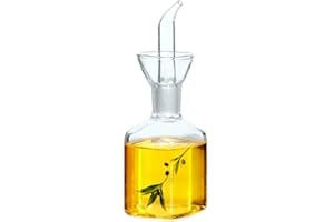 LANDHOPE LanHope Ölflasche, Glasflasche, Olivenöl, Spender, Kochen, Öl, Essig, Messspender mit Ausguss, für Küche und BBQ 125ml…