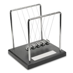 Newton Pendel Kugelstoßpendel Kugelspiel – mit Gravurplatte - 2