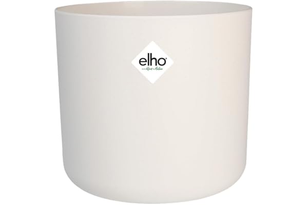 Elho B.for Soft Rond 30 - Pot De Fleurs pour Intérieur - Plastique 100% recyclé - Ø 29.5 x H 27.6 cm - Blanc/Blanc