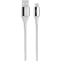 Belkin Cable Duratek de Lightning a USB, 1.2 m, carga, sincronización, 2.4 A, MFi, color plateado