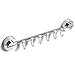 Produktbild Handtuchhalter Chrome mit Saugnäpfen und rostfreier Stange inklusive 6 Haken • Hakenleiste Kleiderhaken Wand Badezimmer Küchenhaken Garderobe Camping