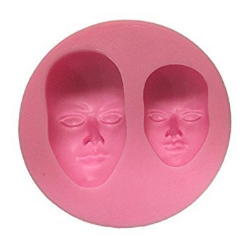 Allforhome 3DSilikon-Form zum Backen und Basteln, Form "Gesicht", für Fondant, Kuchen-Deko, Seife, Kerzen