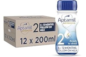 Aptamil Advanced 2 Follow On Baby Milk Ready to Use Liquid Formula, 6-12 Months, 200 ml (Pack of 12)