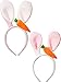 Price comparison product image Jetec 2 Pieces Cute Bunny Ear Headbands with Carrot Rabbit Ear Headband Party Accessories for Girls, Boys, Adult in Birthday party, Costume Party and Easter Party