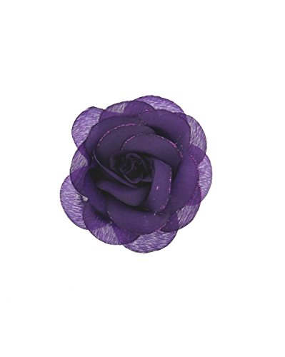 Zac's Alter Ego® Glitter Rose Flower on Concord Clip & Brooch Pin (Purple)