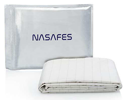 Nasafes Erdungslaken - 280 x 80 cm - Erdungsbettlaken - Erdungsbettuch - Baumwolle Bettlaken mit Silberfäden für gesunden Schlaf