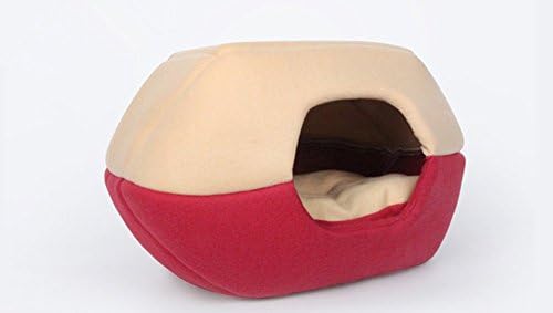 UMALL Cundly Cave for Cats House Warm Igloo Round Cushion Indoor Soft non-slip Base (M=45*40*35cm, Brown)