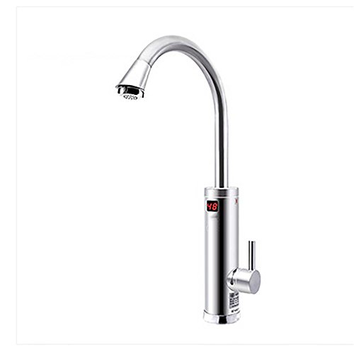Preisvergleich Produktbild Edelstahl-Elektro-Wasserhahn 360 ° Rotation Schnelle Heizung Deck Montiert Tankless Elektrische Heizung Instant Electric Hot Water Tap