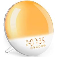 LECLSTAR Lichtwecker, Tageslichtwecker Sonnenaufgang, Wake Up Light mit Radio für Kinder & Erwachsene, Wecker mit Licht…