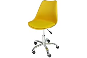 SAMIRA Sedia da Ufficio Girevole, Sedia da scrivania Giallo con rotelle MOD. Sally