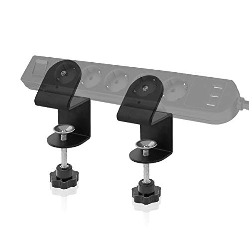 Preisvergleich Produktbild Steckdosen Halterung,LANMU 2 Stück Steckdosenleiste Halter Befestigung Tischsteckdosen Organizer für Brennenstuhl / Belkin und andere Mehrfachsteckdose (Schwarz)