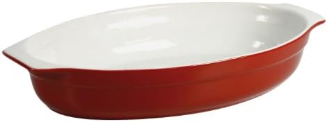 Crealys 512723 Baking Dish Oval with Handles 35.5 x 20 x 6 cm Ceramic Raspberry Pink