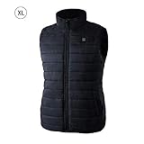 Heating Down Vest Single Control Single Open 5 Heating Zone Section Collar Warm Carbon Fiber 1 Piece of Outdoor Equipment Down Jacket USB Electric Heating Warm Down Jacket Charging (Black/Red)