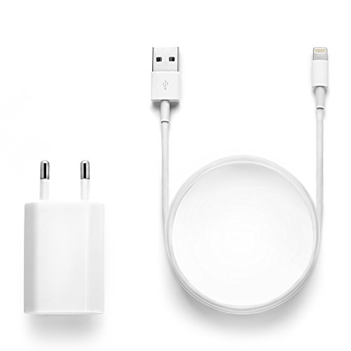 Original iProtect 2 in 1 Zubehör Set weiß mit USB Ladekabel / Datenkabel / Connector und Netzteil / Charger / Slimcharger für Apple iPhone 7, iPhone 7 Plus, iPhone 6, iPhone 6s, iPhone 6 Plus, iPhone 5 G 5s 5c, iPod, iPad uvm