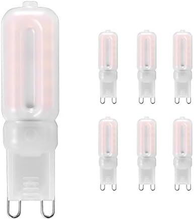 Velouer 6 Pack G9 LED Bulbs, 220~240V AC, 5W to 30W Halogen, Energy Saving, Warm White 3000K, Indoor Light Bulbs
