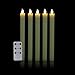 Produktbild 5er Set LED Stabkerzen Tafelkerzen mit Fernbedienung und Timer aus Echtwachs - verschiedene Farben wählbar (Pastellgrün)