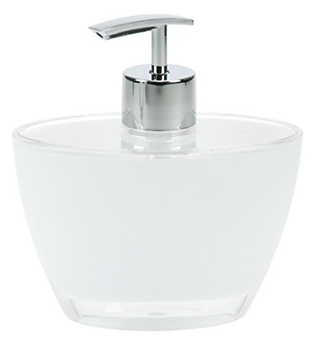 Preisvergleich Produktbild Seifenspender Kosmetex Pure White Elliptische Form aus bruchsicherem Acryl