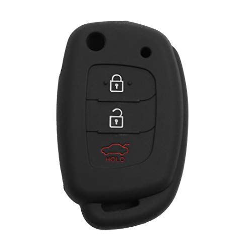 X AUTOHAUX Car Keyless Entry Remote Key Case Holder Cover 3 Button Black