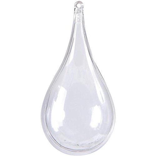 Wassertropfen teilbar, transparent ca. 11 x 5.3 cm – 1 Stück. Acrylkugel, Kugel, Geschenkverpackung Dekoration stx.3630 - 2