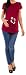 Happy Mama. Women's Maternity T-shirt Tee Shirt Baby Feet Hands. 013p (Crimson, UK 8/10, S)