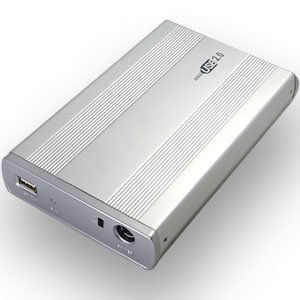 ALU Externes 3,5" USB 2.0 Festplatten Gehäuse Case IDE HDD silber