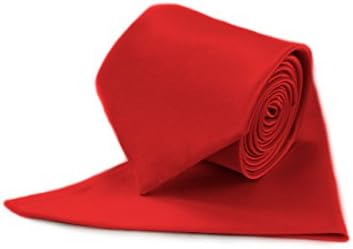 Men's Plain Tie, Matching Pocket Square. Men's Formal Ties. Smart Fromal Neck Tie For Men. Fine Satin Shine, Red