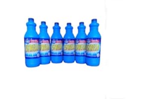 Droquimur Estrella, lejía y detergente, Botella de 1,430 L. Pack de 6 und. y 4 bayetas de Regalo (6, Azul)