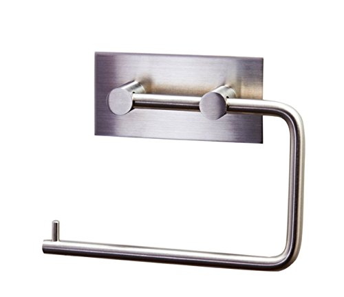 Preisvergleich Produktbild DingSheng Toilettenpapierhalter Ohne Bohren Küchenrollenhalter Papierrollenhalter Stehend WC Rollenhalter mit 4 Stück Haken aus Matt Gebürstetem Edelstahl 304 Edelstahl Handtuch WC-Papier Universal Papier