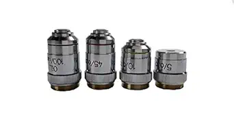 Gemkolabwell Objective Lens Set for Microscope Metallic (Pack of 4)