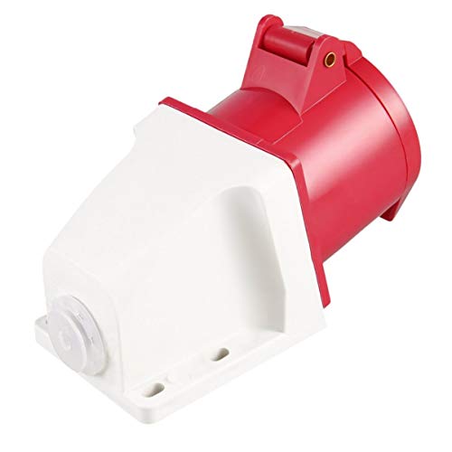 Preisvergleich Produktbild Roter 415V 32 Ampere 5pin industrieller Stecker u. Wandsteckdose imprägniern IP44 Stecker-Verbindungsstück-Einfaßung 3 Phase 3P + Erde + Neutral Mann / Frau