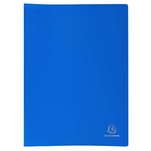 Exacompta 85102E - Carpeta de fundas de polipropileno flexible 100 vistas A4 color azul Exacompta 85102E - Carpeta de fundas de polipropileno flexible 100 vistas A4 color azul