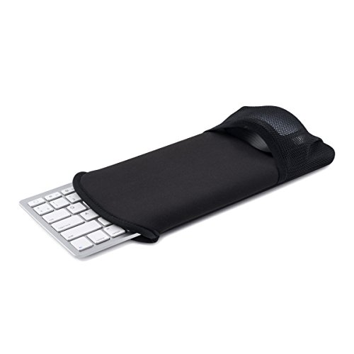 kwmobile Nylon Tasche Hülle für Apple Magic Keyboard & Magic Mouse 1/2 – Schutzhülle mit Zusatz Fach aus Mesh-Stoff in Schwarz - 2