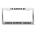 Produktbild I'd Rather Be Cross Country Skiing Sport License Plate Frame Stainless