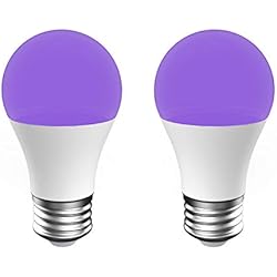 Onforu 2× LED Bombillas UV, 7W Bombilla de Luz Negra ILuminación Ultravioleta, 100-240V E27 Bombilla Lámpara de Luz Violeta Nivel UV-A Bajo Consumo para Halloween Fiesta Navidad Disco Pinta Corporal