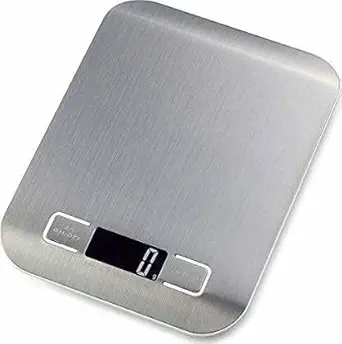 TDA Electronic Stainless Steel Digital Kitchen Scale Weighing Machine for Food, Baking Cooking for Home with LCD Screen up to 5 kg (5KG) (Stainless Steel) Weighing Scale (Silver)
