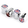 Goliton® British Flag Mini Metal Car Tire Tyre Valve Nozzle Valve Caps Cover (British Flag)