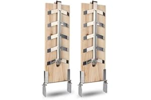 Bettizia Flammlachsbrett Räucherbrett 2er Set 5 Stufen einstellbar, mit Stabiler Edelstahl-Halterung, Einfache Handhabung, für Feuerschalen