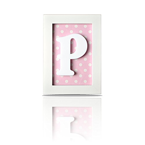 LETTER P - Individually Framed Baby Letters - with Blue, Pink and Green Backgrounds included for Free