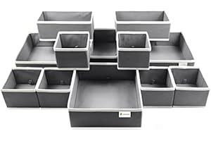 SOLUTIONDER 12 pcs Drawer Organiser Divider UK Large Drawer Divider Clothes Drawer Organisers Wardrobe Organiser Underwear Storage Drawer Dividers Draw Organizer Clothes Draw Organiser Tidy Bedroom Solutions