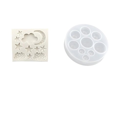 MagiDeal Stern Mond Wolken Silikon Kuchenform Backform Silikon Kuchenform Fondant Mold - 8
