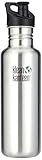 Klean Kanteen Edelstahlflasche mit Sport Cap 800 ml Classic, Brushed Stainless, 8020022