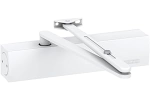 STAHL-DESIGN-TEBART Ferme-Porte GEZE TS4000 TS 4000, RAL 9016 - Blanc - avec Plaque de Montage et Barres Normales