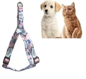 Dog Trust Army Print Soft Nylon Puppy Print Harness Set for Puppies and Cats (15MM, Blue