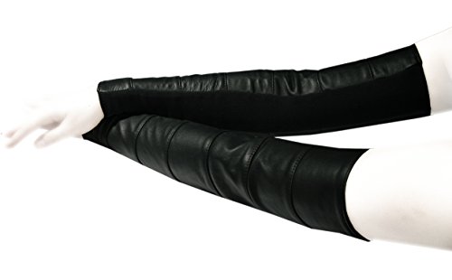 Preisvergleich Produktbild Ledapol 969 Leder Stretch Armstulpen lang, M schwarz