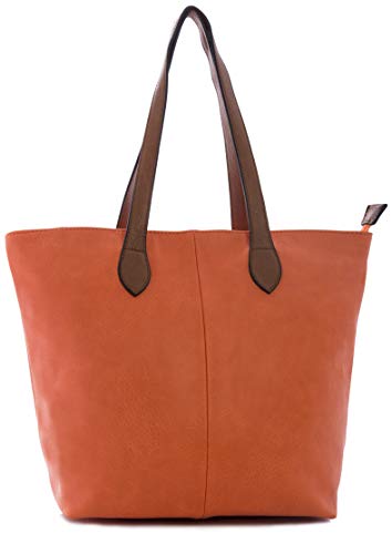 BHBS Bolso tipo Tote para Dama de Suave y Simple Diseño para Hombro (Orange)