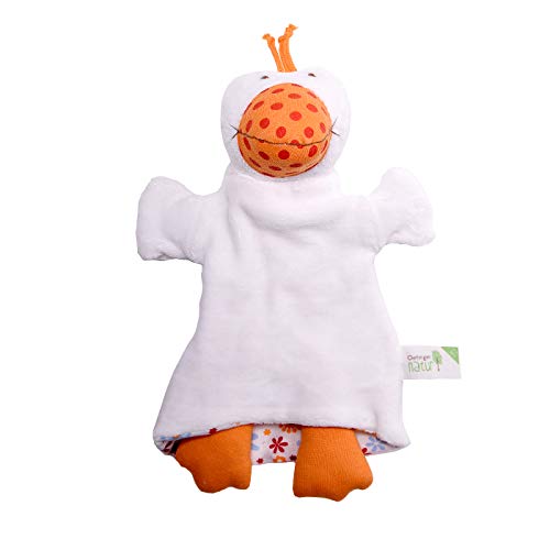 SHD Oetinger Bio Natur Schmusepuppe Schmusetuch, Motiv: Ente, Schmuseente