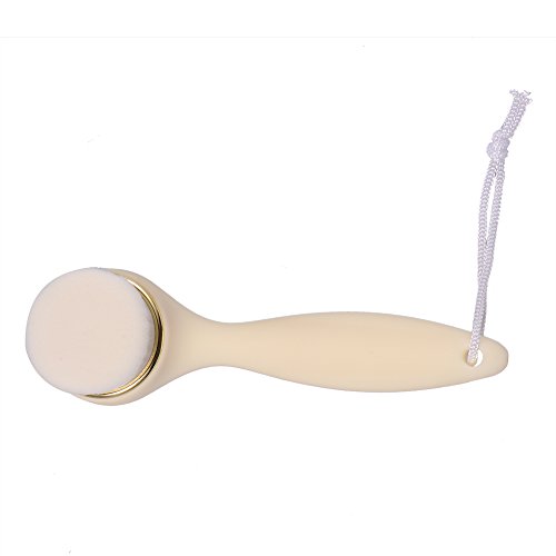 Hjuns Fiber Soft Face Washing Brush Deep Pore Cleaning Brush with Long Handle (White)